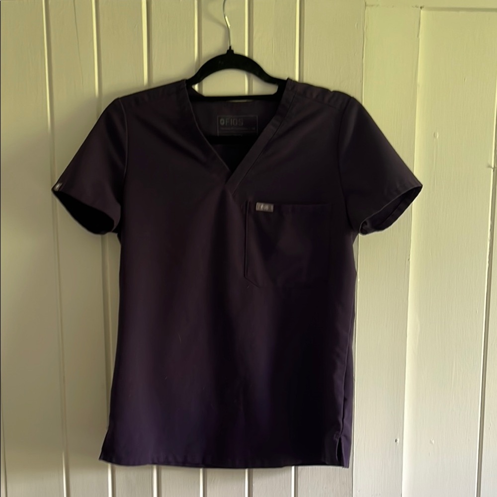 Figs Purple Shadow Catarina Scrub Top Sz XS